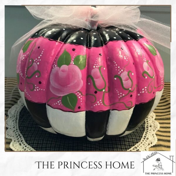 Black and white pink pumpkin