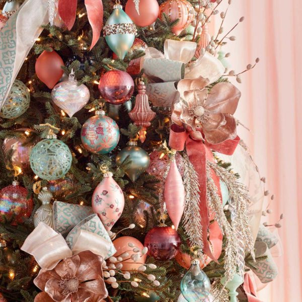 New Year trees Christmas decoration set