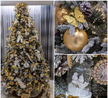 Beautiful Christmas tree for country house